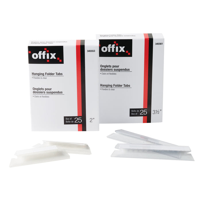 Offix Hanging Folder - 2" Folder Capacity - Plastic - Clear - 25 / Pack