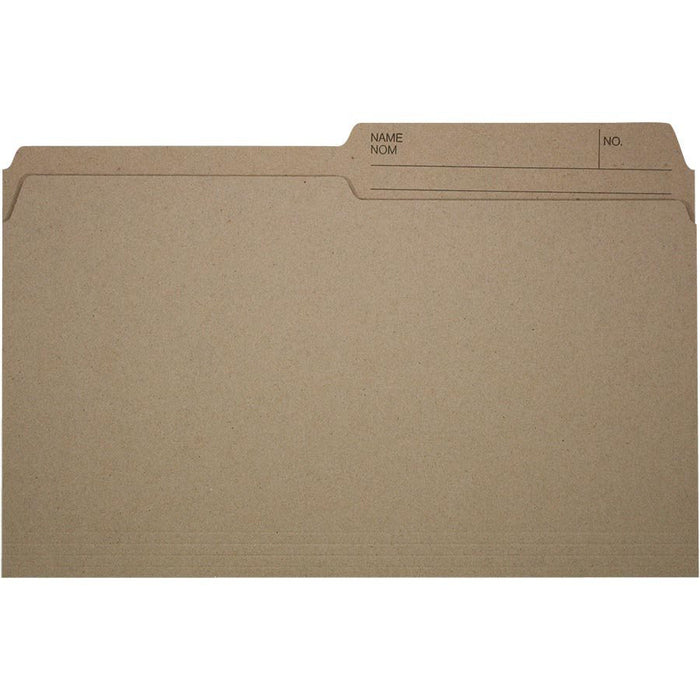 Offix Reversible Kraft File Folders - Legal - 8 1/2" x 14" - 1/2 Tab Cut - Kraft - 100/box