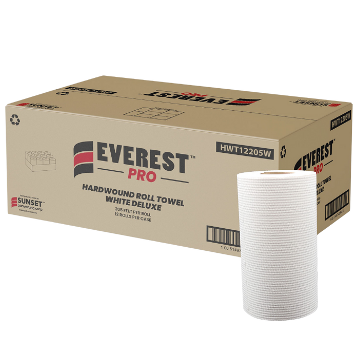 White Roll White Towels - 1 Ply - 8" x 205 ft - 24 / Carton