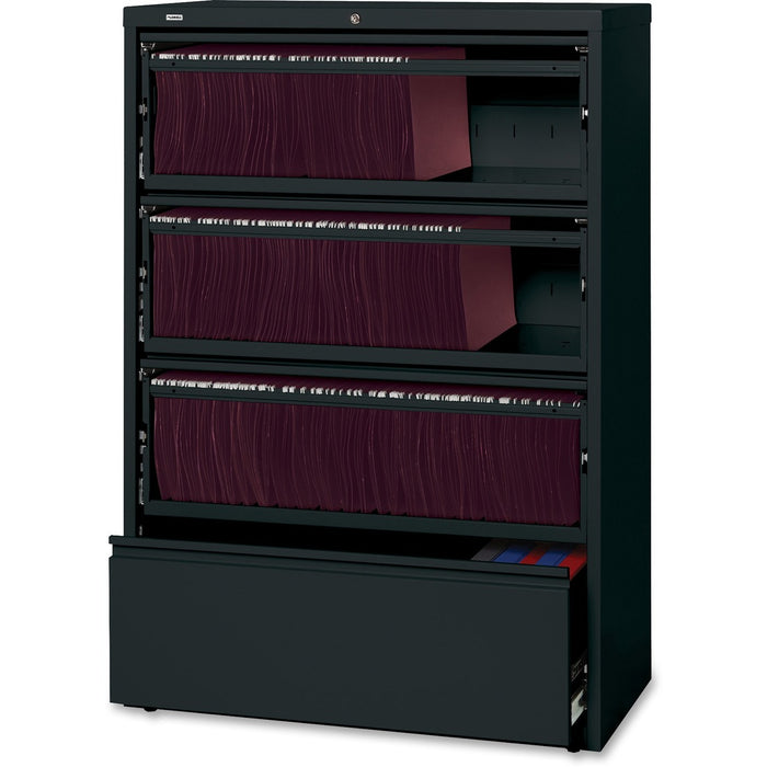 Lorell Receding Lateral File with Roll Out Shelves - 4-Drawer