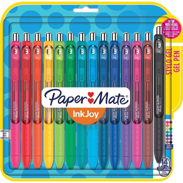 Paper Mate InkJoy Gel Retractable Pen - Medium Pen Point - Retractable - Assorted Gel-based Ink - Assorted Barrel - 14 / Pack