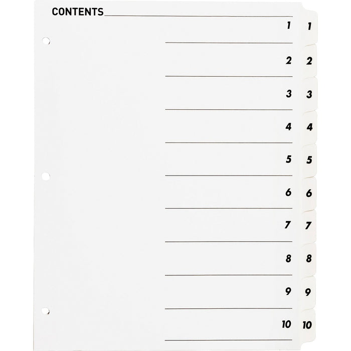 Business Source Table of Content Quick Index Dividers