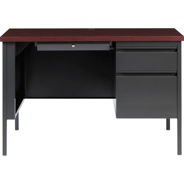 Lorell Fortress Series Mahogany Laminate Top Desk