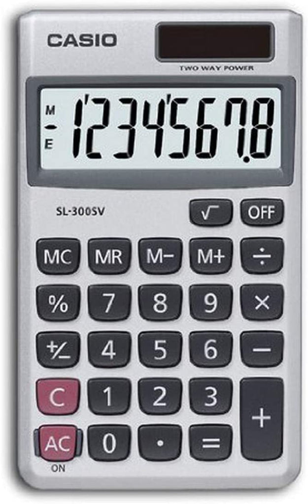 Casio SL-300SV 8-Digit Pocket Calculator, Silver